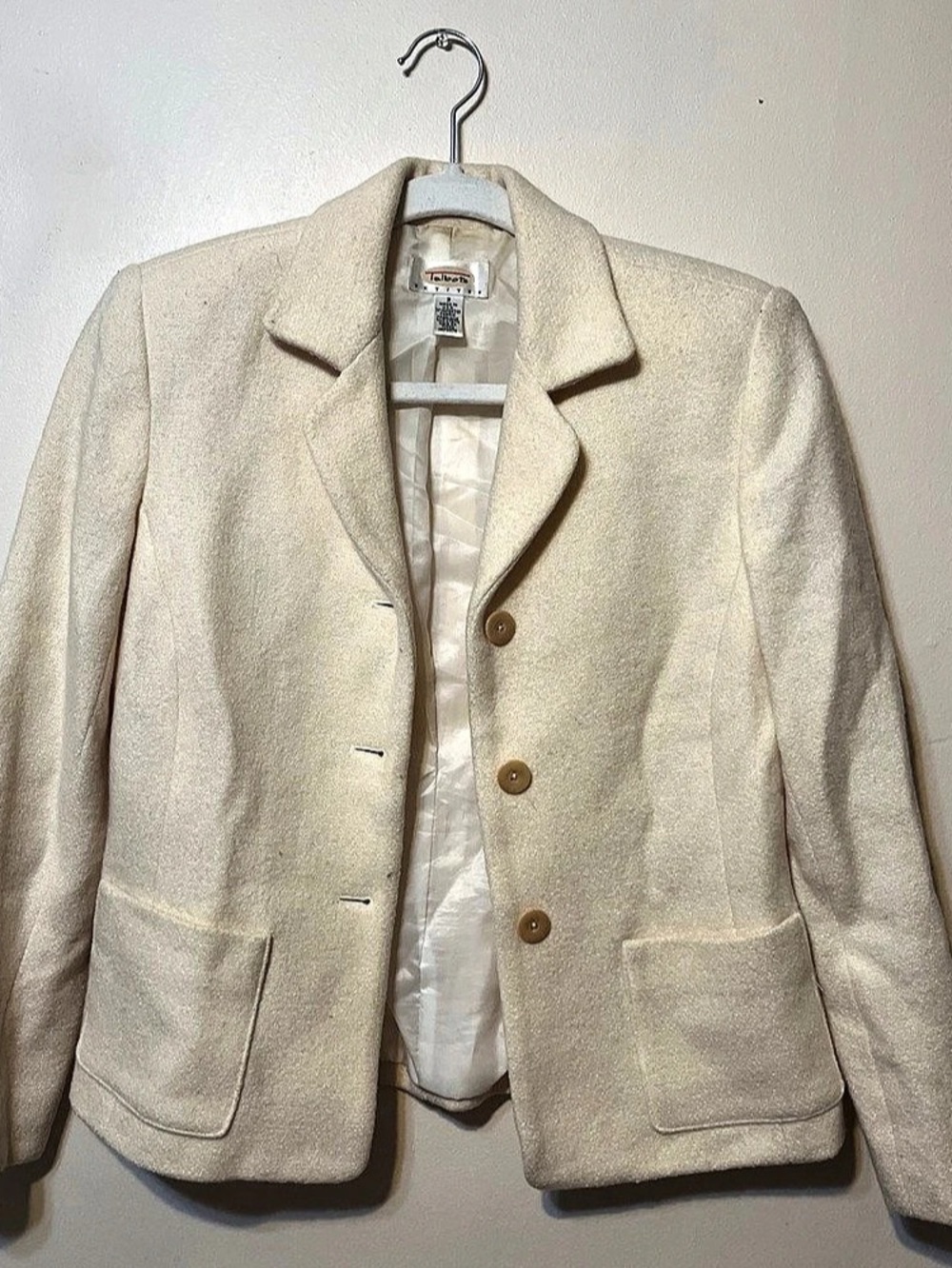 (13) Talbots Cream Blazer Size 2 Like New